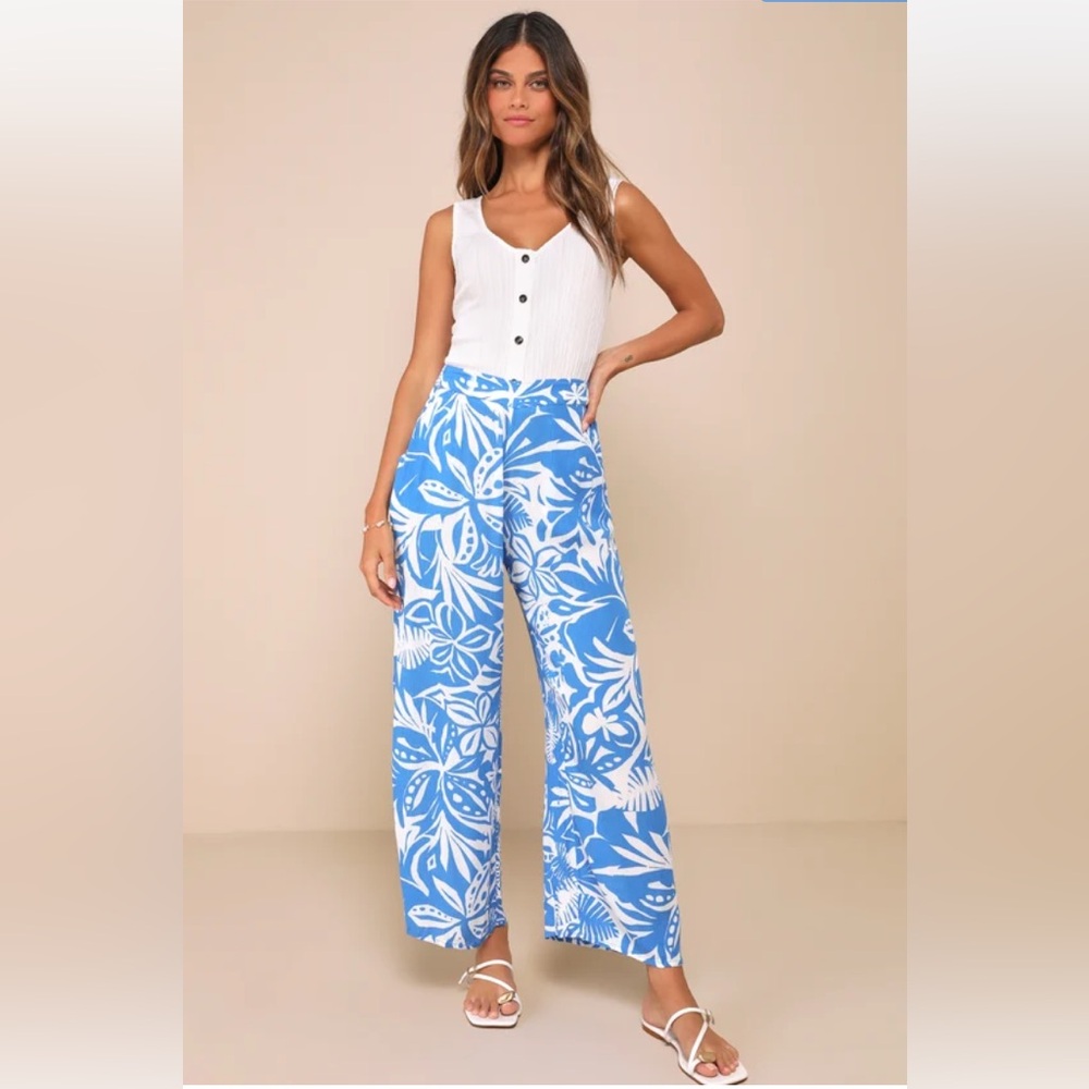 Roxy Midnight New Avenue Floral Wide Leg Pants
